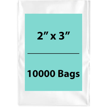 Clear Poly Bags 3 Mil 2 inch (width) X 3 inch (Height) Pack of 10000 Bags